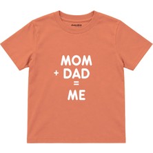 The Lucid Lab Mom Plus Dad Çocuk Tişört - Somon