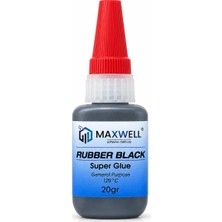 Maxwell 4m Rubber Black Siyah Esnek Hızlı Yapıştırıcı 50 G, Darbe ve Soyulmaya Dayanıklı Siyanoakrilat, Kauçuk, Plastik, Otomotiv Kapı Fitili, Conta ve Iç Trim Onarımı Için