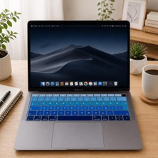 Str Store MacBook Klavye Koruyucu Türkçe Q Silikon | A1932 A2179 A2337 M1 Uyumlu |ters L Enter Lacivert Mavi