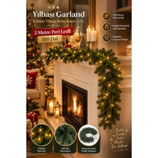 Okavango Garland  5 Metre LED Yılbaşı Süsü Yılbaşı Ağacı Süsü Dekor Süsleri Yeşil Çam Dalı Yılbaşı Ağacı Süsü, 250 cm 100 Dal