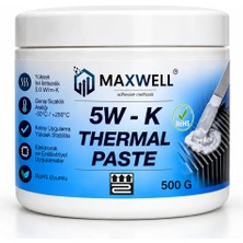 Maxwell 5W-K Endüstriyel Termal Macun 500 G, 5 W/mk Isıl Iletken, Elektriksel Yalıtkan Silikon Pasta, Led, Igbt ve Elektronik Soğutma Sistemleri Için
