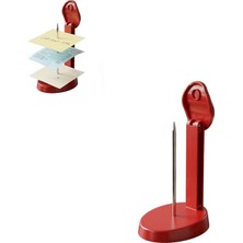 Ark Post-It, Fiş, Not Kağıdı, Slip, Vb. Tutucu Kırmızı Plastik Gövdeli, Iğne Direkli Not Tutucu (Kırmızı Renk)