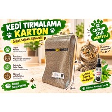 KIRT KIRT Tırmalama Karton Catnip Hediyeli Top Oyuncaklı 45X30X15 cm 1 adet