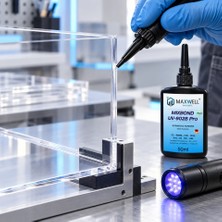 Maxwell Mıxbond UV-9028 Pro 50 ml Şeffaf Uv Yapıştırıcı + Kalem Tip Uv LED Lamba Seti – Pc, Pmma ve Petg Için