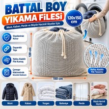 Ersert Ers- Battal Boy 120X150 cm Mont ve Perde Yıkama Filesi–extra Büyük, Dayanıklı, Nefes Alabilir Çamaşır Koruma Torbası