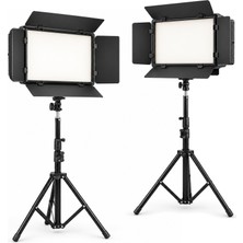 Gdx PL700C Iı 35W 4 Kanat Ikili Barndoorlu Bi-Color LED Video Paneli (2700K-6500K, 720 Led, 8 Fx Efekt, Ac/dc Cift Guclu)