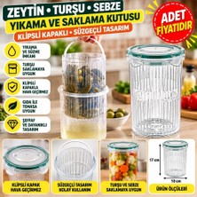 Ersert Ers- Zeytin Turşu Sebze Yıkama Kutusu Klipsli Kapaklı Saklama Kabı (Adet Fiyatıdır)