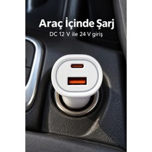 Ersert Ers- Beyaz Gövdeli Çift Çıkışlı Araç Içi Şarj Aleti