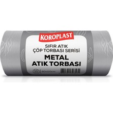 Koroplast Metal Atıklar Çöp Torbası 10'lu 80×110 Cm, Yırtılmaz, Yüksek Kapasite, Çift Katlı, Geri Dö