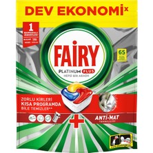 Fairy Platinum Hepsi Bir Arada Bulaşık Makinesi Deterjanı Kapsülü 65 Yıkama - Limon