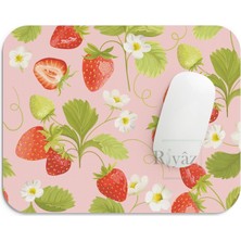 Wisipi Çilek Desenli - Dikdörtgen Mouse Pad, 17,5 cm x 21,50 cm