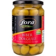 4 Adet Fora Kırmızı Biber Dolgulu Yeşil Zeytin (181-230) 400 G