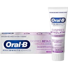 3 Adet Oral-B Pro 3D White Advanced Ekspres Beyazlık Parlak Beyazlık Diş Macunu 75 ml