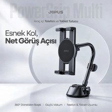 Jopus Ultra Stabil Vakumlu Araç İçi Telefon Tablet Tutucu 360° Dönebilen Ayarlanabilir Vantuzlu Araba Üstü
