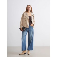 LC Waikiki Lcw Jeans Indigo Beli Kuşaklı Wideleg Kadın Jean Pantolon
