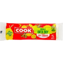 4 Adet Cook Büzgülü Çöp Torbası Orta Boy Limon Kokulu 15'li
