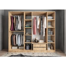 Baramolife Eko 6 Kapaklı Gardırop - Çam&füme - G.A.S.E_270