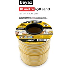 Fixed Kapı Pencere Bandı | BEYAZ | 10 Metre (Çift Şerit) | Rüzgar, Soğuk Kesme, İzolasyon Fitili, Yapışkanlı Kauçuk