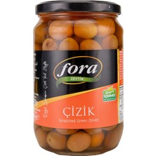 3 Adet Fora Doğal Çizik Yeşil Zeytin (230-290) 400 G