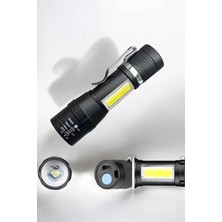 Ersert Ers El Feneri LED USB Şarjlı Zoom Mini LED Işık Acil Durum Feneri