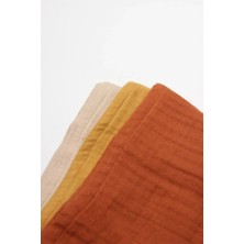 Ersert Ers 6'lı Müslin Mendil 20X20 cm 90106 Kiremit Bej Hardal