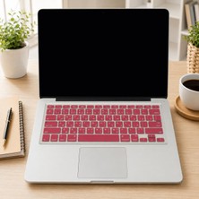 Wisipi Arapça Silikon Klavye Koruyucu Apple MacBook Air 13 & Pro 13/15 ile Uyumlu | Us Düz Enter Amerikan Layout | A1278 A1502 A1425 A1369 A1466 A1286 A1398 Açık Pembe