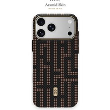 iPhone 18 Pro Uyumlu Kılıf M-Safe Şarj Özellikli Raptic Aramid Skin Serisi Karbon Kapak Siyah