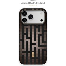 iPhone 18 Pro Kılıf M-Safe Şarj Özellikli Raptic Aramid Dual Ultra Grid Serisi Karbon Kapak Siyah
