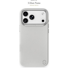iPhone 18 Pro Uyumlu Kılıf M-Safe Şarj Özellikli Polimerik Deri Raptic Urban Nano Kapak Beyaz
