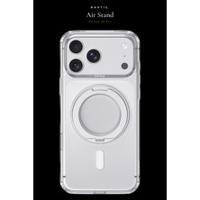iPhone 18 Pro Kılıf M-Safe Özellikli Raptic Air Stand Serisi Arka Yüzey Standlı Kapak Şeffaf