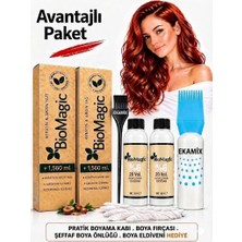 BioMagic Organik Amonyaksız Saç Boyası (Ceviz Kabuğu-55.43)+Oksidan (2 Adet)