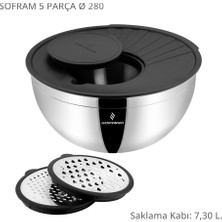 Sofram 28 cm 5 Parça Karıştırma ve Saklama Kabı - 7,30 Litre