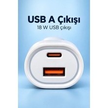 Ersert Ers Type C ve USB A Çift Çıkışlı Araç Şarj Aleti