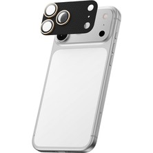 iPhone 18 Pro Max Uyumlu Raptic Aramid Serisi Karbon Kamera Lens Koruyucu Siyah-Gold