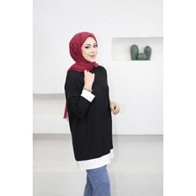 Suede Style 6447 - Rahat, Salaş Lina Basic Kadın Uzun Sweatshirt