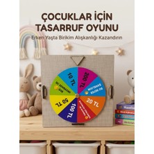 Ersert Ers Şans Çarklı Motivasyon Kutusu Günlük Tasarruf Challenge Oyun Ahşap Birikim Kumbarası