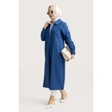 Suede Style 5674 - Şık Rahat Fermuarlı Ince Boydan Kot Kadın Elbise
