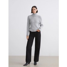 LC Waikiki Lcw Vision Siyah Wideleg Kadın Jean Pantolon