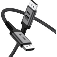 Wisipi 8k Displayport 1.4 Kablo 2m – 8k 60Hz 4K 144Hz 2k 240Hz 32.4gbps G-Sync Freesync Uyumlu Oyuncu Monitör Kablosu, Örgülü Alüminyum
