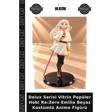 Grey Cat Delux Serisi Vitrin Popüler Hobi Re:zero Emilia Beyaz Kostümlü Anime Figürü