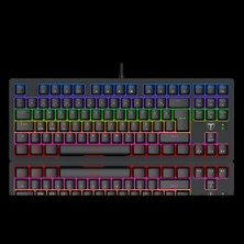 T-Dagger T-TGK311-RD, Balı, USB Kablolu, Türkçe Q,  Rainbow Backlight, Red Mekanik Switch, 87 Tuşlu, Gaming Klavye