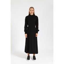 Suede Style 9017 - 2 Iplik Yakası Fermuarlı Boydan Kadın Elbisesi