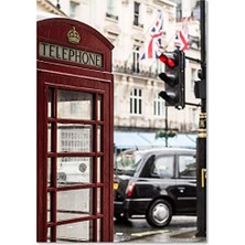 Ahşap Tablo Londra Nostaljik Telefon Kulübesi