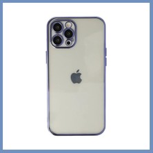 Yuva Izi iPhone 12 Pro Uyumlu Kılıf Lensli Silikon - Mor Ajs