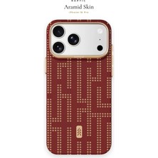 iPhone 18 Pro Uyumlu Kılıf M-Safe Şarj Özellikli Raptic Aramid Skin Serisi Karbon Kapak Kırmızı