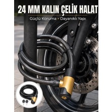 Ersert Ers Güçlü Çelik Halat Yapısıyla Motosiklet, Bisiklet ve Scooter Için Güvenli Kilit