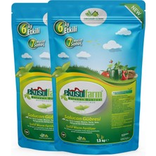 EkosolFarm %100 Organik Solucan Gübresi 3 Kg  (2x1,5 Kg) Katı Formda Yavaş Salınım Özelliği ile Sebze ve Çiçekler İçin