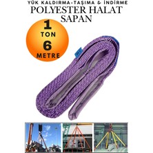 Kayra Leather Craft 1 Ton 6 Metre Kahve Polyester Sapan - Yüksek Mukavemetli Yük Kaldırma ve Taşıma Spanzeti - Endüstriyel Sınıf, Güvenli Bağlama ve Sabitleme Halatı Ağır Yük Taşıma, Indirme ,sabitleme Halatı