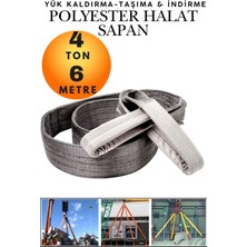 Kayra Leather Craft 4 Ton 6 Metre Kahve Polyester Sapan - Yüksek Mukavemetli Yük Kaldırma ve Taşıma Spanzeti - Endüstriyel Sınıf, Güvenli Bağlama ve Sabitleme Halatı Ağır Yük Taşıma, Indirme ,sabitleme Halatı