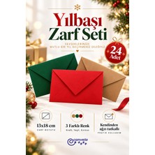 İstisna Yeni Yıl Yılbaşı Temalı Renkli Zarf Davetiye Zarfı Mektup Zarf 13X18 cm